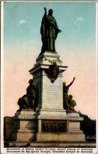 Canada Monument of Bishop Ignace Bourget Montreal Vintage Postcard 09.97