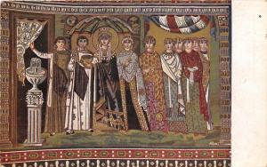 BF35114 ravenna teodora e dame di corte mosaico  painting  art front/back scan