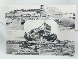 San Remo Hotel Torquay Devon Vintage Multiview Real Photo Postcard 1962