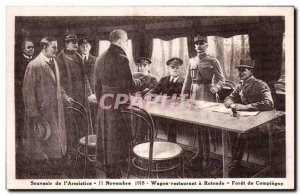 Old Postcard Remembrance I Armistice Wagon restaurant Rotunda Forest of Compi...