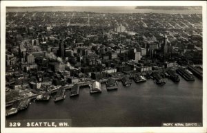 Seattle Washington WA Bird's Eye Air View Real Photo Vintage Postcard