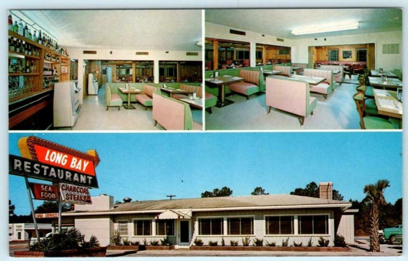 MYRTLE BEACH, South Carolina SC ~ Roadside LONG BAY RESTAURANT c1960s Postcard