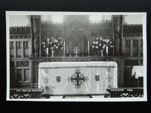 Devon LEUSDON St John the Baptist Church Alter c1950s RP Postcard by K.E. Ruth