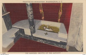 WASHINGTON D.C. 1930-40s; The Manger, Grotto of The Nativity, Franciscan Mona...