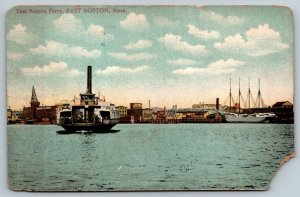 East Boston Ferry   Massachusetts  Postcard  1907