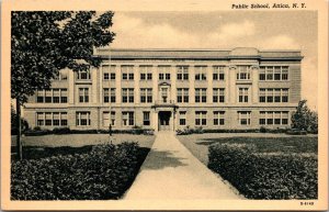 View of Public School, Attica NY Vintage Postcard V56