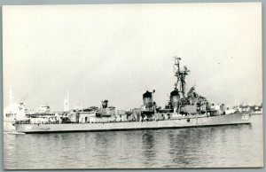 MILITARY SHIP in GENOVA ITALY VINTAGE REAL PHOTO POSTCARD RPPC