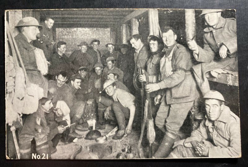 Mint Australia Postcard RPPC Australian Troops Living In Some Vaults WWI