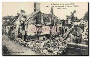 Old Postcard Neuilly St Front Street L & # 39Eglise