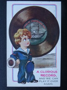 WW1 Comrade ll Series A GLORIOUS RECORD / TRAFALGAR Fred Spurgin 1916 Postcard