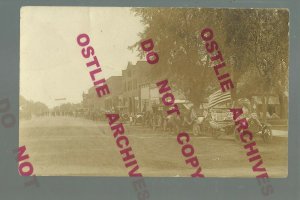 Slater IOWA RPPC c1910 AUTO RALLY Parade nr Ankeny Ames Madrid Boone Perry