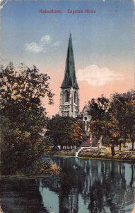 B215 Denmark Copenhagen Engelsk Kirke Church vintage postcard
