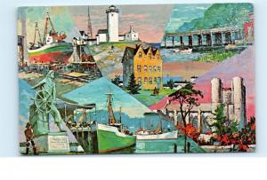 *Montage of Gloucester Massachusetts Artist Frank Beatty Vintage Postcard C33