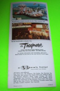 Traymore Hotel Atlantic City New Jersey Brochure Boardwalk Beach Town 1970 NJ