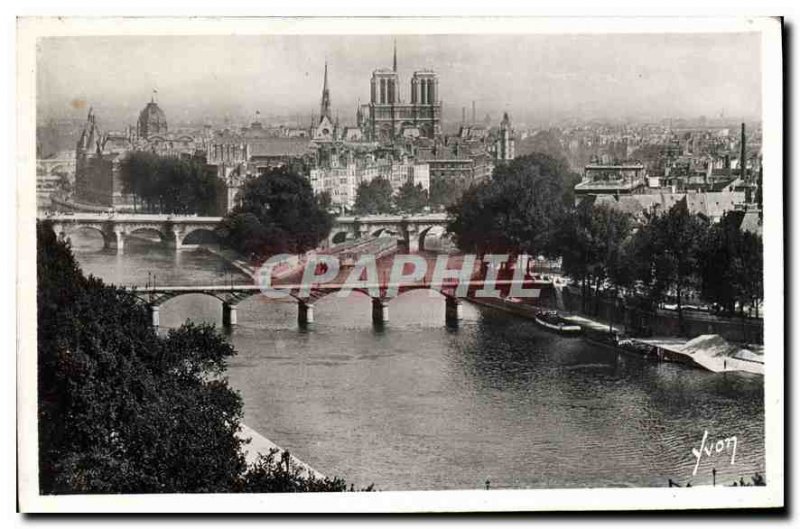 Old Postcard Paris Strolling The Cree Notre Dame and Bridges