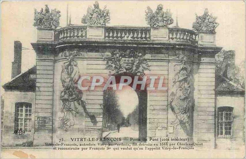 Old Postcard Vitry le Francois door inner side deck