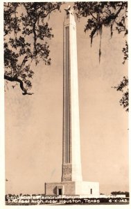 Postcard 1959 Real Photo San Jacinto Memorial Monument Museum Houston Texas RPPC