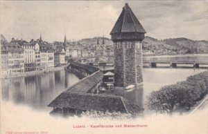 Switzerland Luzern Kapellbruecke und Wasserturm