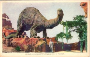 Chicago, IL Illinois  SINCLAIR DINOSAUR EXHIBIT 1933-34 World's Fair  Postcard