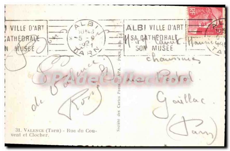 Old Postcard Valencia Rue Du Couvent And Bell