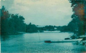 Thor Iowa C-1910 River View Christenson RPPC Photo Blue Tint Postcard 21-6015