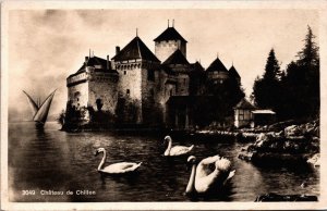 Switzerland Veytaux Château de Chillon Vintage RPPC C176