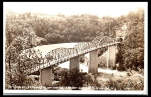 1940s Bridge and Tunnel Cumberland River U.S. 20 Burnside KY Real Photo Postcard