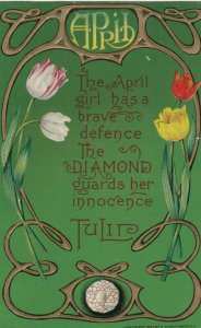 APRIL ; Diamond & Tulip , 1900-10s