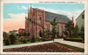 Saint Joseph's Church & School Paterson NJ Postcard PC303