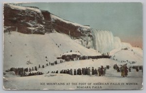 State View~Ice Mountains At Foot American Falls Niagara Falls~Vintage Postcard
