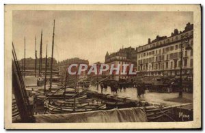 Old Postcard Marseille Quai de la Fraternite a corner from the Old Port