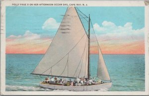 Postcard Polly Page II Afternoon Ocean Sail Cape May NJ