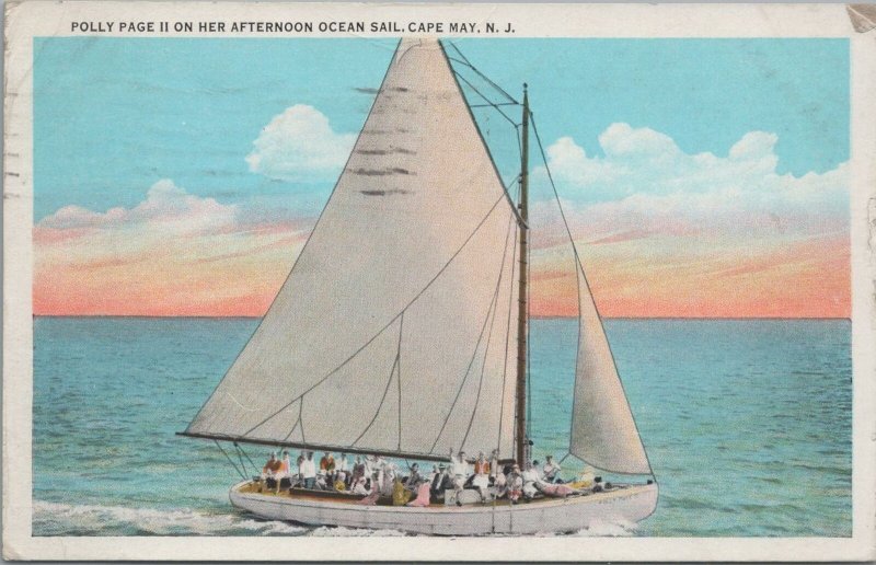 Postcard Polly Page II Afternoon Ocean Sail Cape May NJ