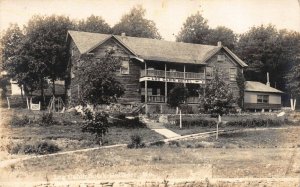 Real Photo Postcard Log Cabin Hotel in Hollister, Missouri~116748