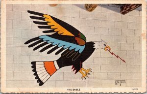 Eagle Mural Wall Pueblo Seven Fires YMCA Springfield MA Massachusetts Postcard 