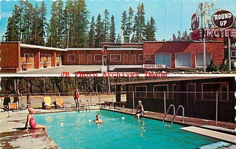 MT, West Yellowstone, Montana, Round-Up Motel, Pool, Dexter Press No 27254C