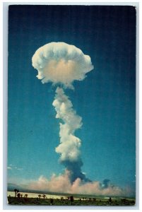 Yucca Flats Nevada Postcard Atomic Bomb Explosion Mushroom Cloud c1960 Vintage