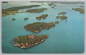 State View~Aerial View Of Boldt Castle & Heart Island~New York~Vintage Postcard