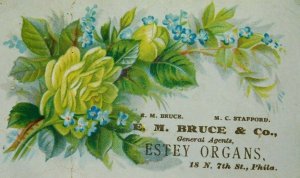 1880s E.M. Bruce & Co. Estey Organs, 18 N. 7th St. Phila., Trade Card F8