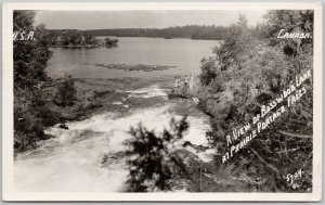 Basswood Lake Ontario Prairie Portage Falls Canada USA c1949 RPPC Postcard H63