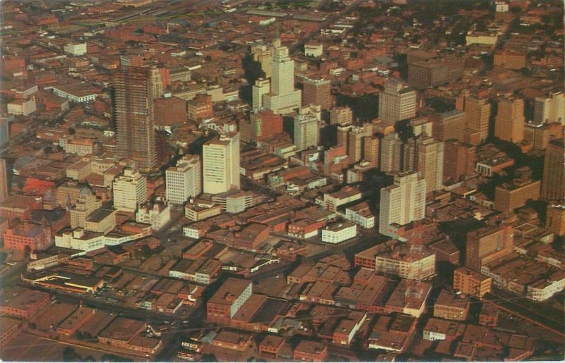 Dallas, Texas Aerial View of Skyline and City 1950s Postcard