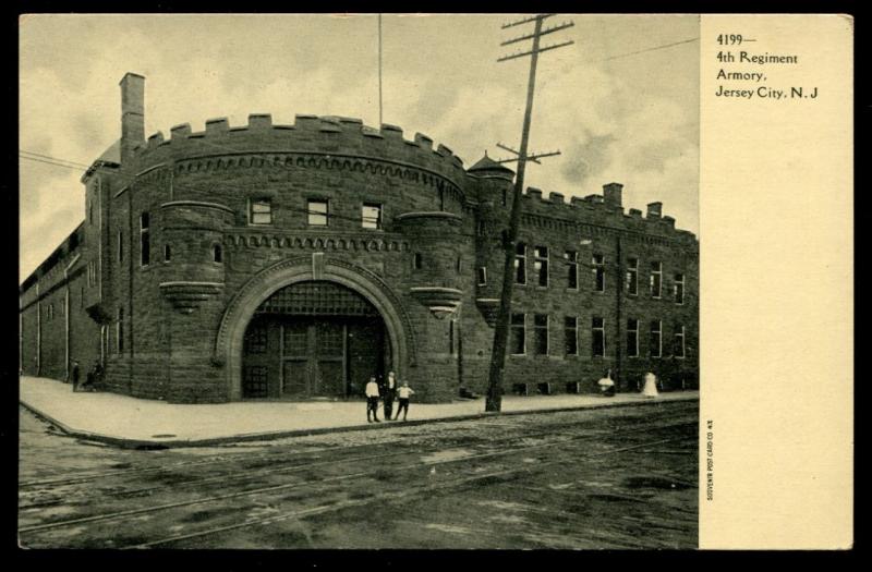 4th Regiment Armory, Jersey City, New Jersey. Vintage postcard