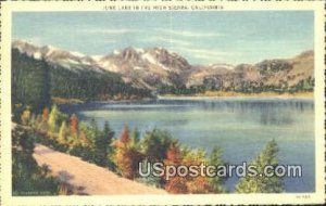 June Lake - High Sierra, California CA Postcard