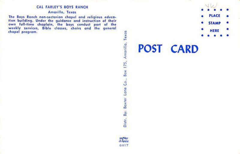 Cal Farleys Boys Ranch Postcard