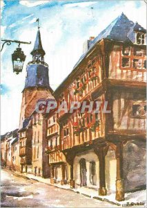 Modern Postcard The British Watercolors Old picturesque houses Dinan (Cotes d...