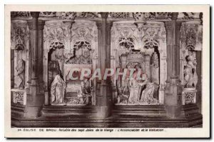 Postcard Ancient Church of Brou Altarpiece of the Seven Joys of the Virgin An...