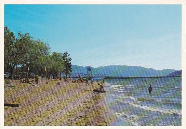 Canada British Columbia Kelowna Okanagan Lake Beach Scene