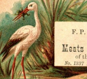 1880s-90s F.P. Vandegrift Meats & Provisions Bird Eating Frog Image P220