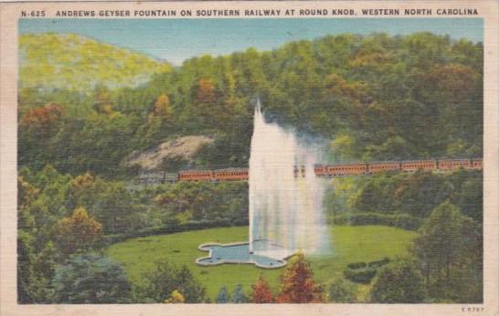 Southern Railway Train At Andrews Geyser Fountain At Round Knob Western North...