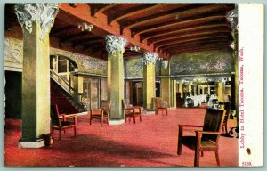 Lobby of Hotel Tacoma Washington WA 1911 DB Postcard I9
